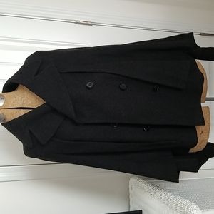 Dark grey caped coat